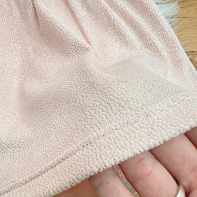 Conj. Casaco e Short Saia em Plush com Glitter - Rosa
